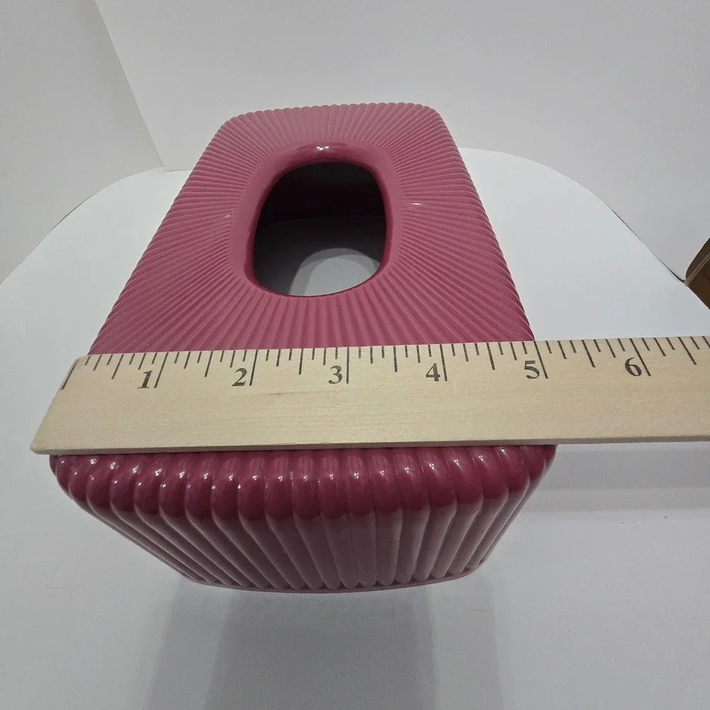 Wild Plum Ribbed Tissue Box Cover Magenta Retro Art Deco Vintage